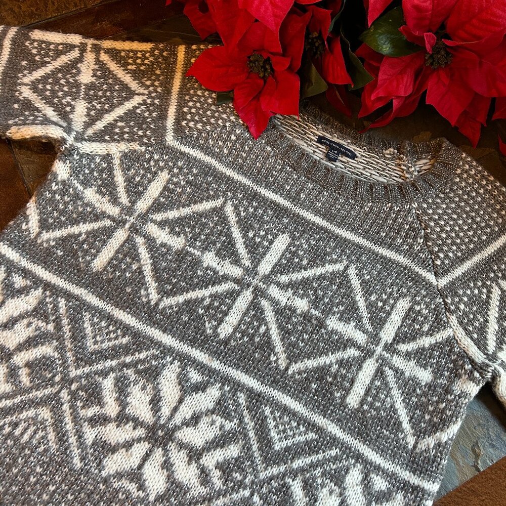 AEO Wool Blend Snowflake Sweater (like NEW)